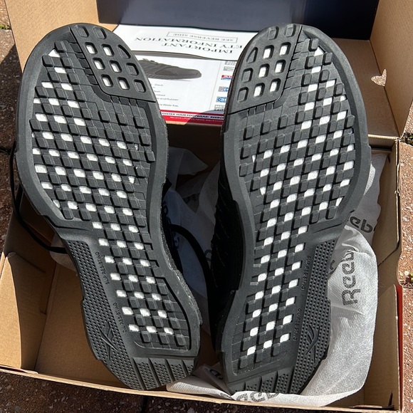 Reebok Black Fusion Flexweave Athletic Work Shoe Size 8 Wide - Picture 2 of 5
